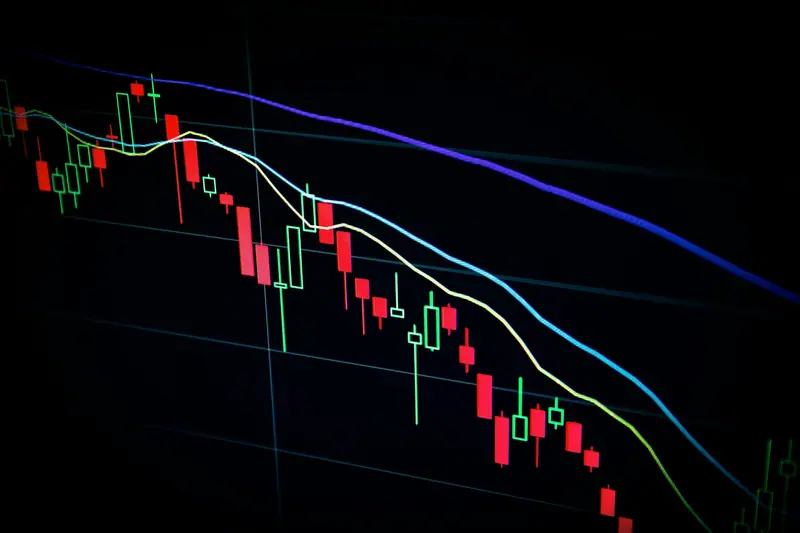 Financial market charts on a screen